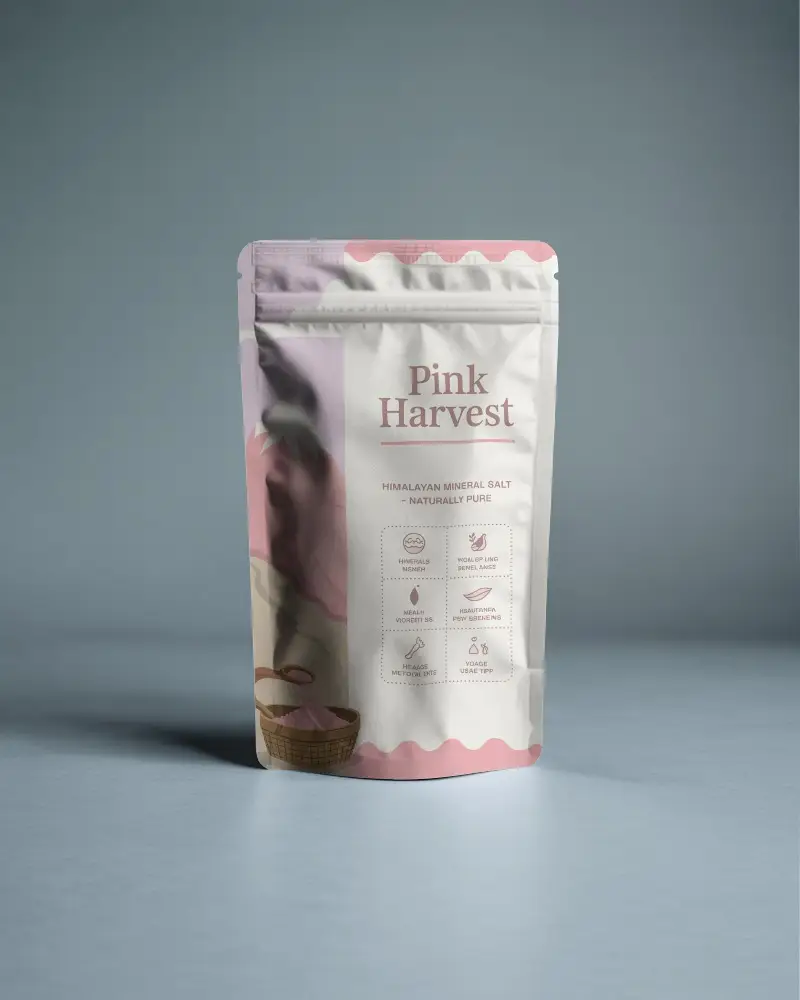 Light Blue Background Pouch Mockup Subtle Shadow Glossy Packaging In Neutral Soft Light