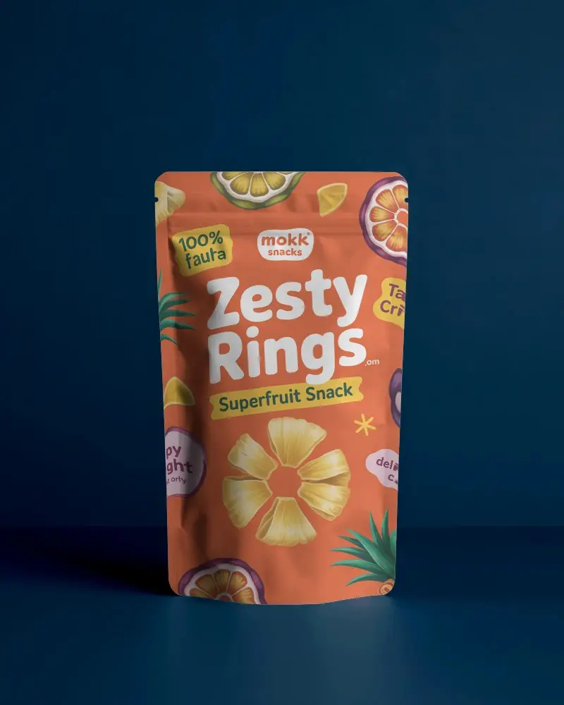 Small Resalable Stretchable Pouch Mockup For Food Supplement Storage Packaging