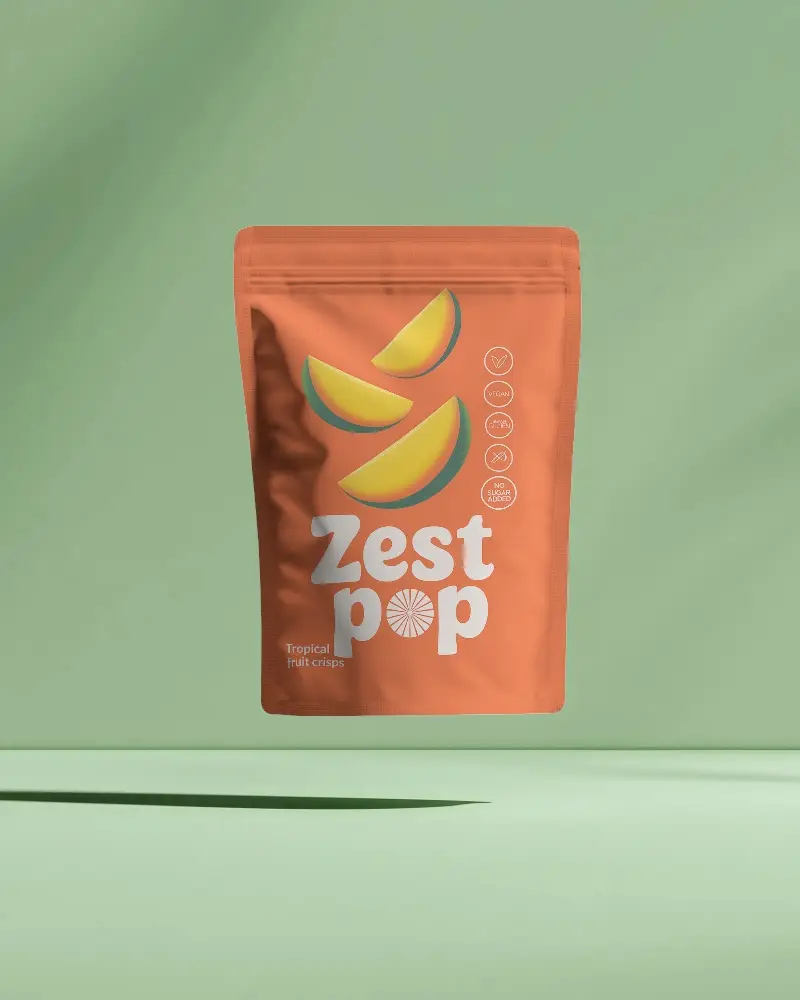 Flexible Zip Lock Pouch Mockup Perfect For Snack Packaging And Consumer Goods Display