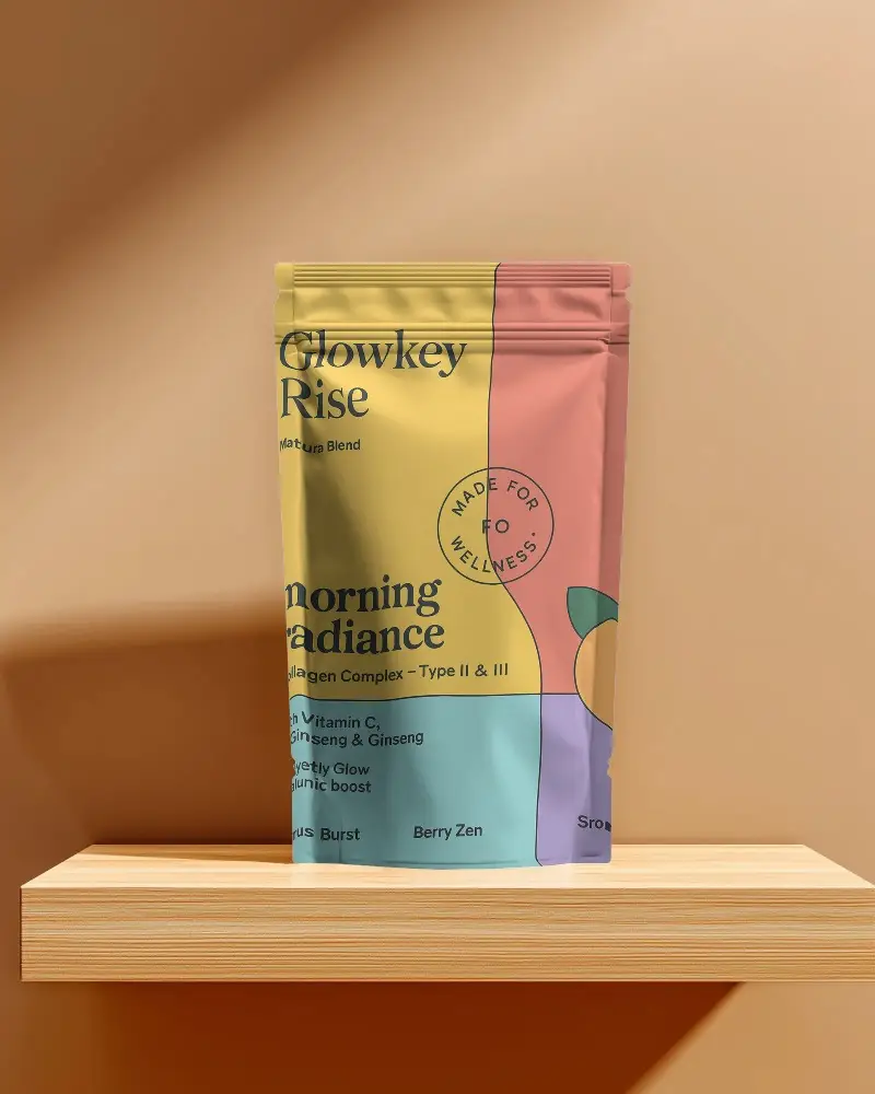 Vertical Food Pouch Mockup Template With Flat Base And Sealed Top For Marketing