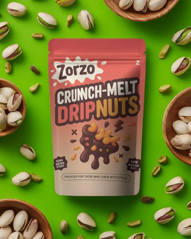 Eco Friendly Premium Pouch Mockup For Pistachios Coffee Seeds Packaging Design Template