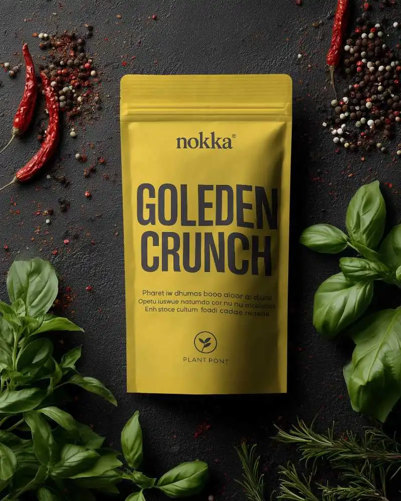 Ziplock Foil Pouch Mockup For Natural Spices Organic Ingredients Packaging