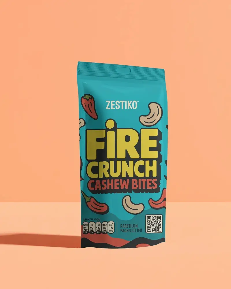Flexible Packaging Pouch Mockup Front View Isolated On Plain Background Image