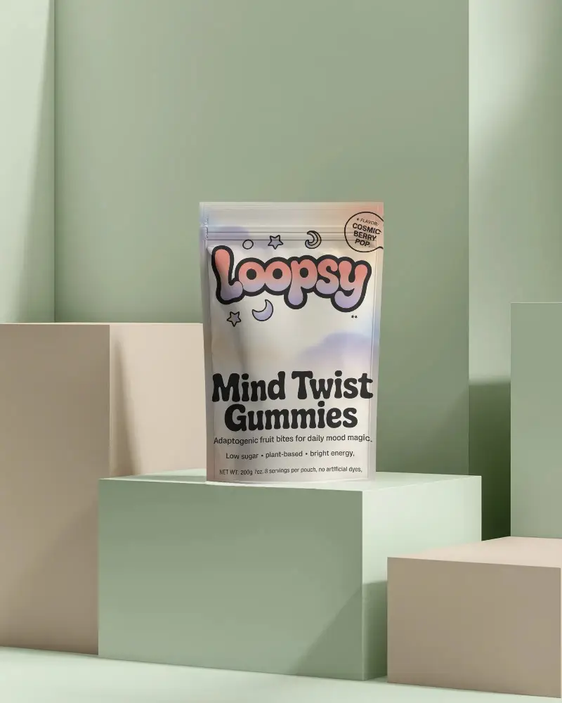 Minimal Standing Pouch Mockup On Soft Pastel Blocks With Clean White Packaging Front View