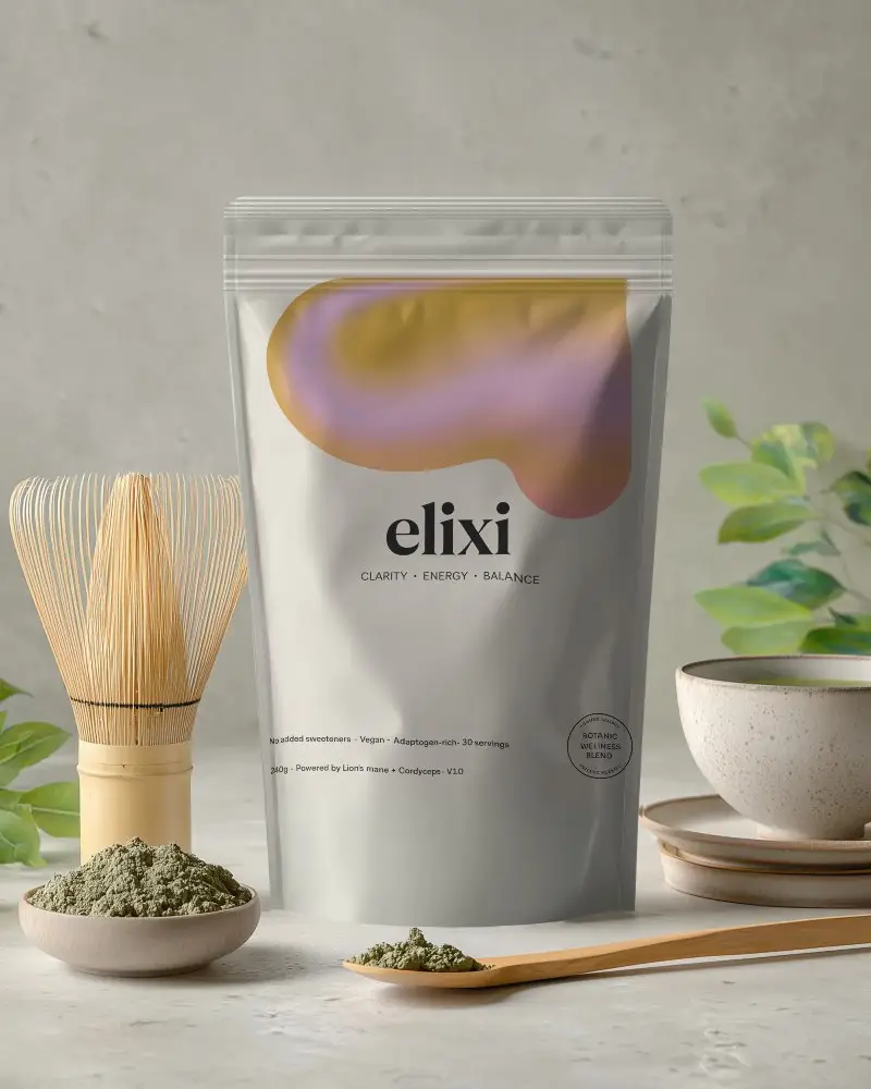 Eco Friendly Resealable Pouch Mockup For Tea Powder Organic Packaging