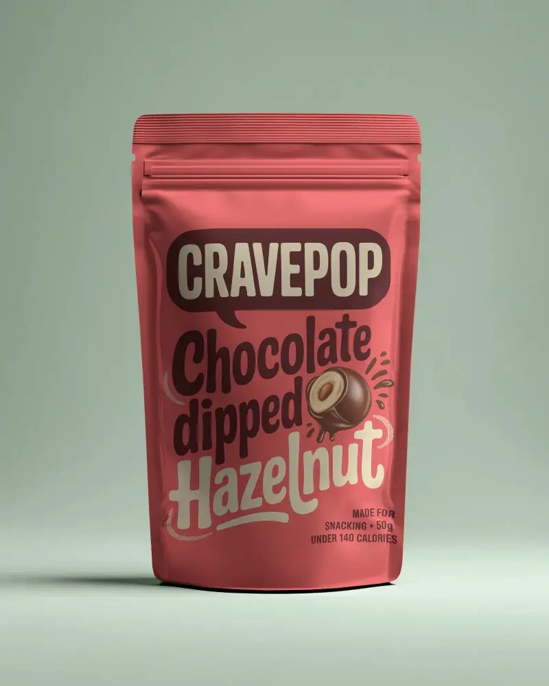 Flexible Packaging Pouch Mockup With Zipper Closure For Branding And Marketing Designs