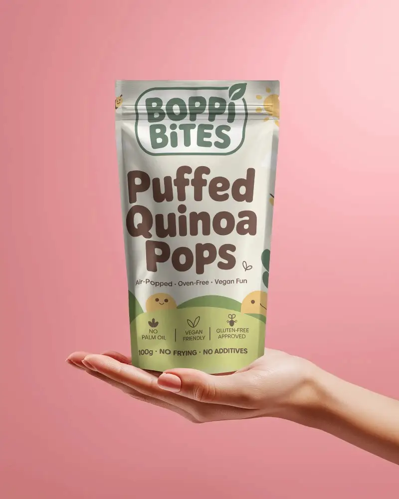 Stand Up Foil Pouch Mockup With Zipper Lock For Foodsnack Packaging And Product Preservation