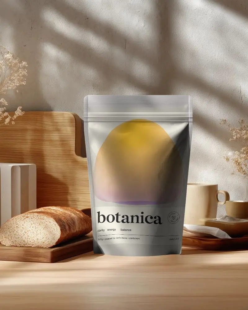 Resealable Standup Pouch Mockup For Food Packaging Design Presentation Use