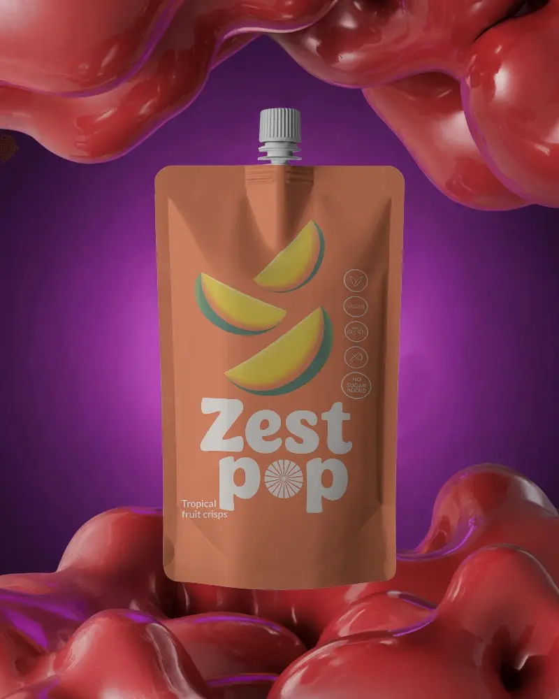 Sleek Flexible Spout Pouch Mockup For Liquid Food And Beverage Brands