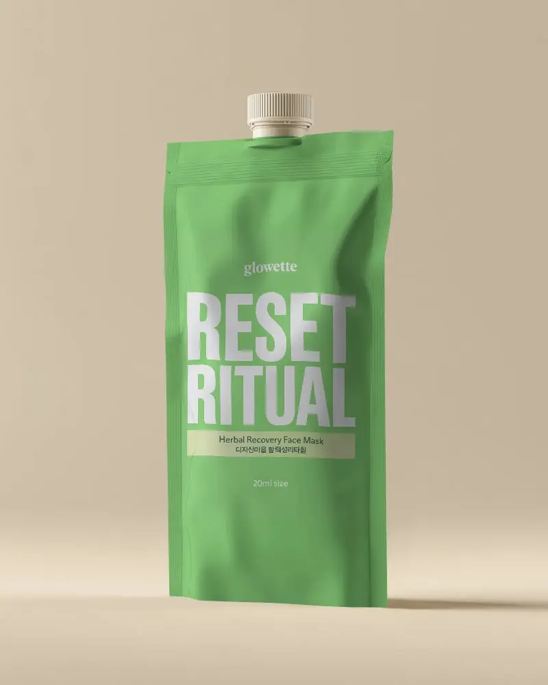 Reclosable Stand Up Pouch Mockup With Spout Flexible Packaging For Liquid And Powder Storage