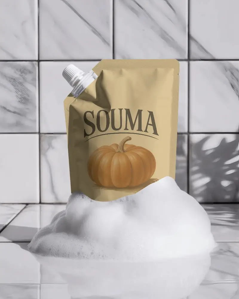 Versatile Spouted Pouch Mockup For Cosmetic Or Food Liquid Packaging Presentation