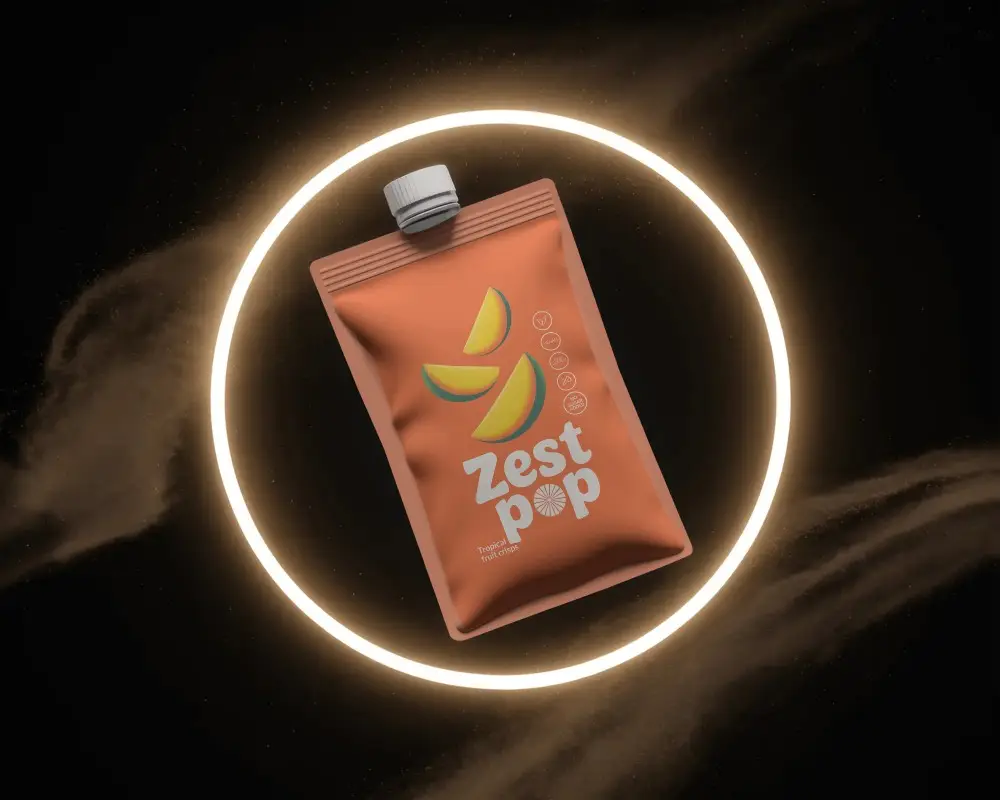 Realistic Spouted Pouch Mockup For Liquid Food And Cosmetic Packaging Designs