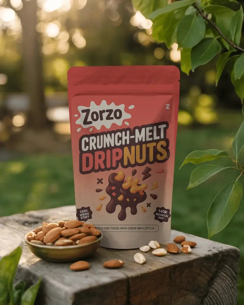 Resealable Stand Up Pouch For Nuts Packaging Natural Food Storage Biodegradable