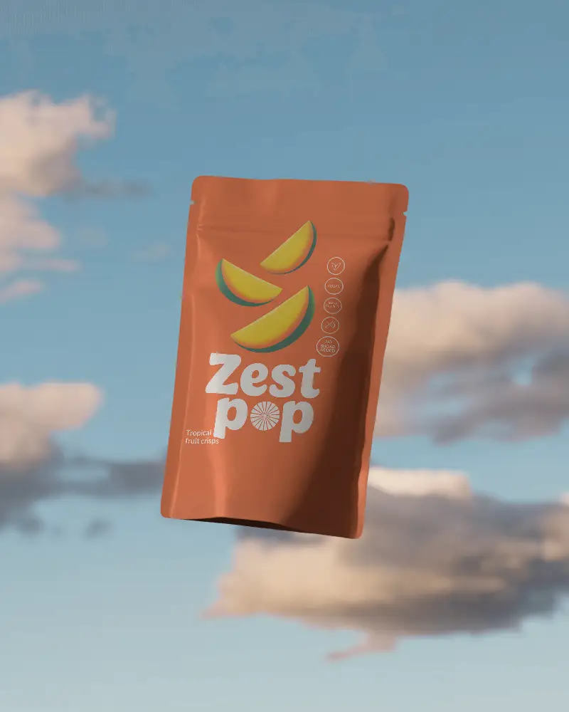 Resealable Zipper Pouch Packaging Mockup For Food Snack And Cosmetic Display