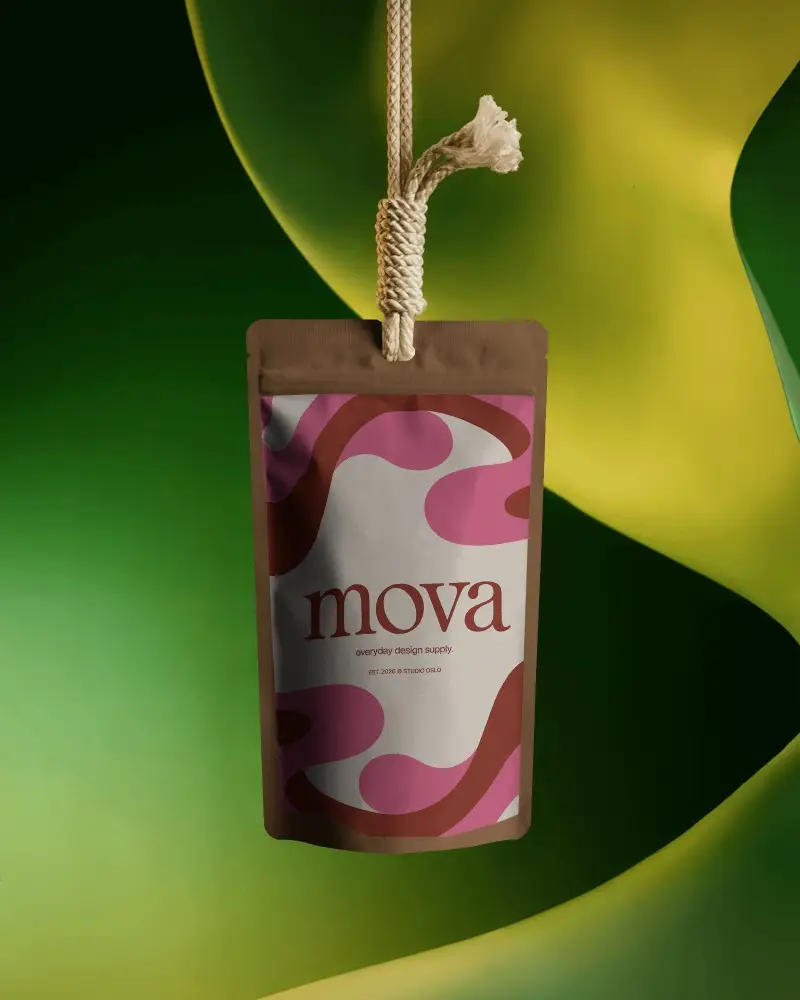 Eco Friendly Resealable Pouch Mockup Hanging Display Template For Custom Product Packaging Design