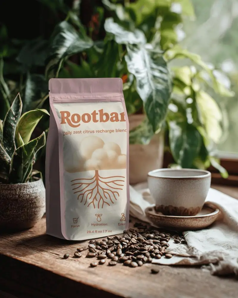 Reusable Stand Up Pouch Mockup Packaging For Coffee Beans With Zipper Lock And Matte Finish