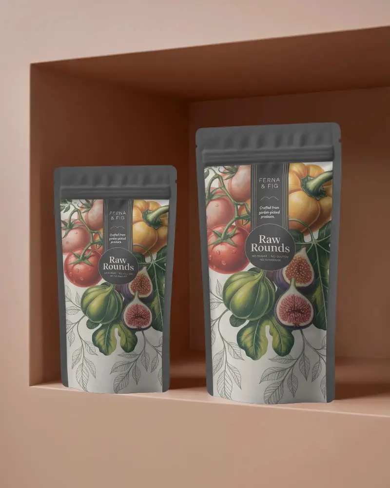Resealable Stand Up Pouches Mockup For Food Packaging And Product Storage Mockup Display