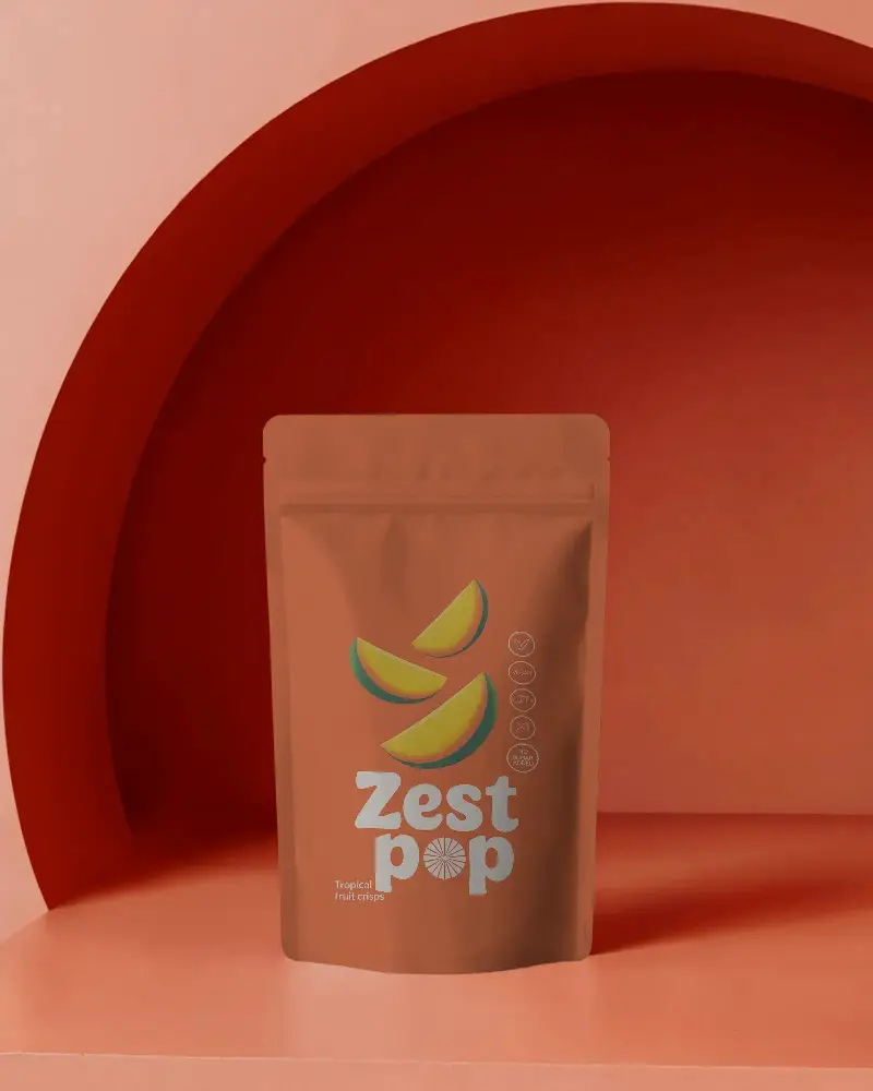 Stand Up Zipper Pouch Mockup For Product Packaging And Branding Presentation Usage