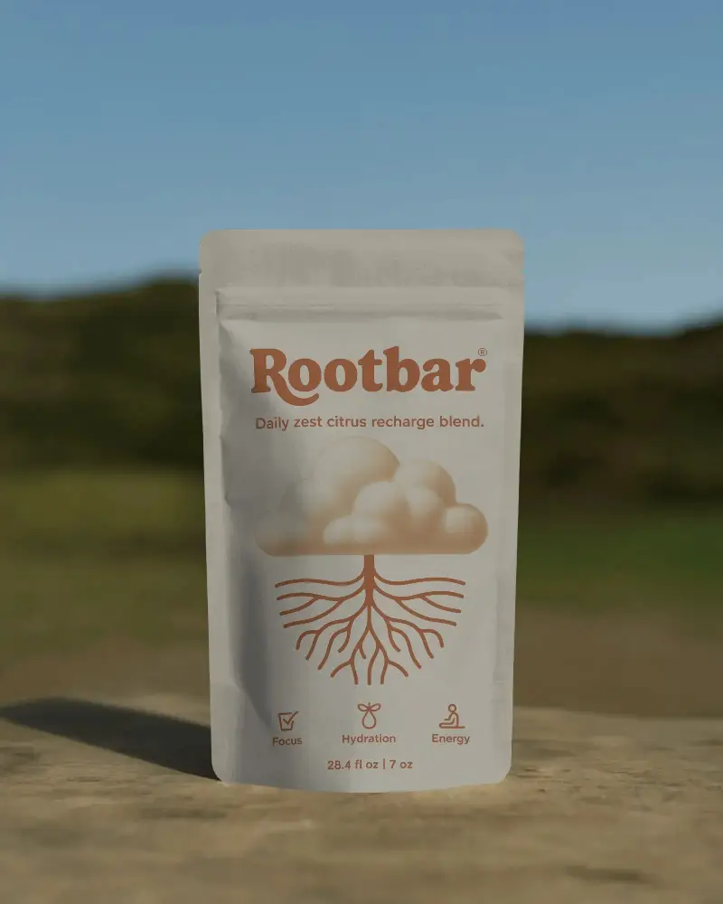 Stand Up Pouch Packaging Mockup For Natural Product Display On Wooden Surface