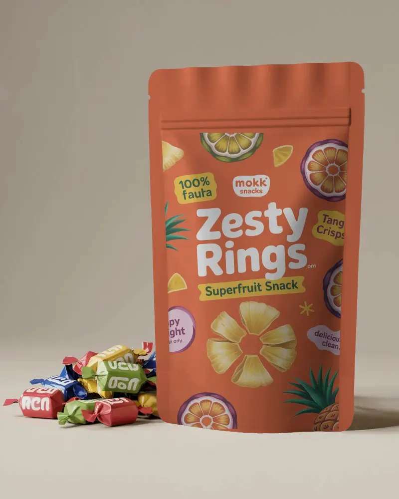 Flexible Foil Pouch Mockup For Candy Packaging Branding And Label Design Showcase