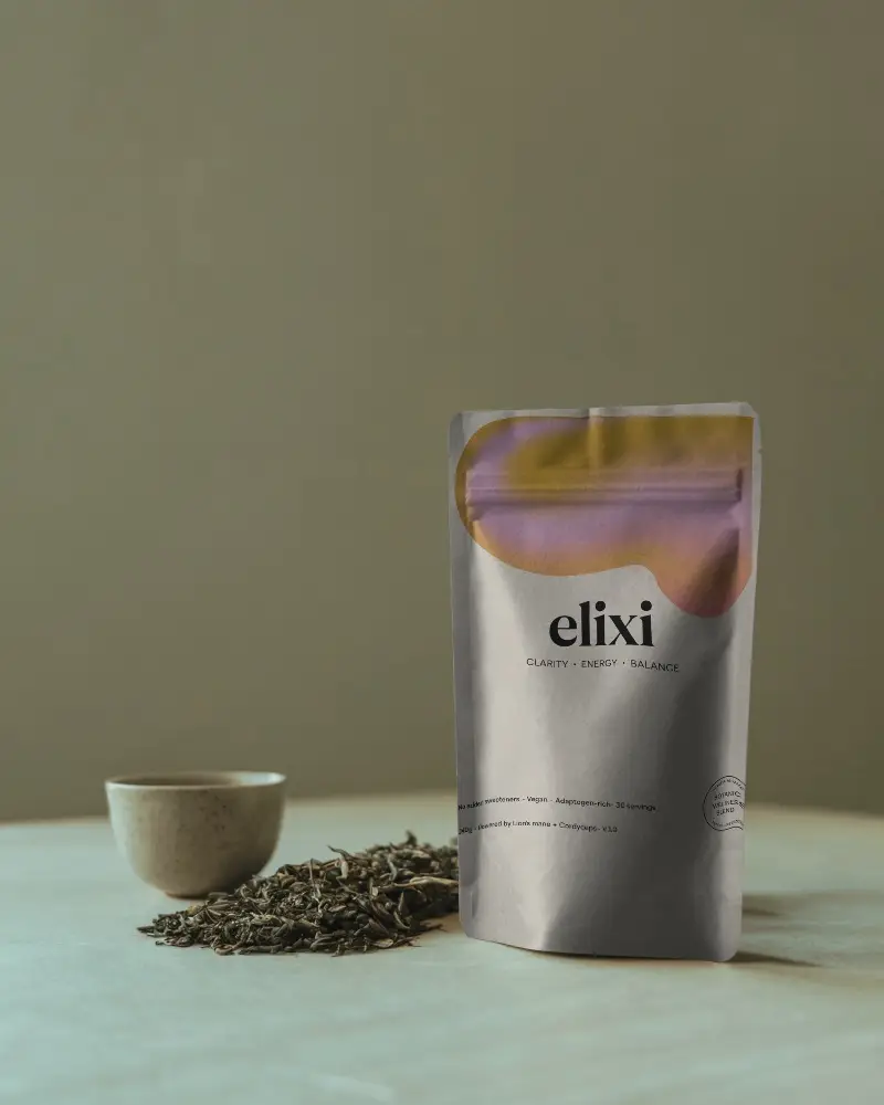 Resealable Stand Up Pouch Mockup For Drying Tea Packaging Design Presentation