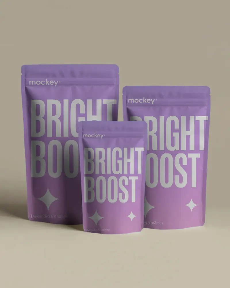 Resealable Stand Up Pouch Packaging Mockup For Product Packaging Design Presentation