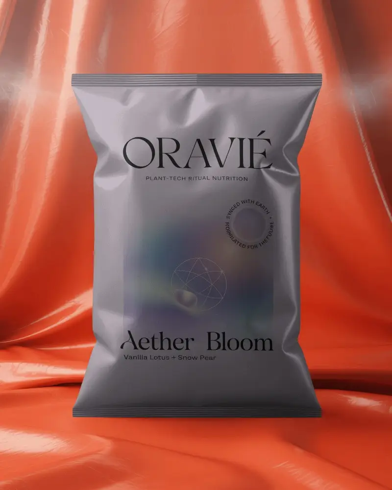 Snack Packaging Pouch Mockup Front View With Draped Glossy Texture Red Backdrop