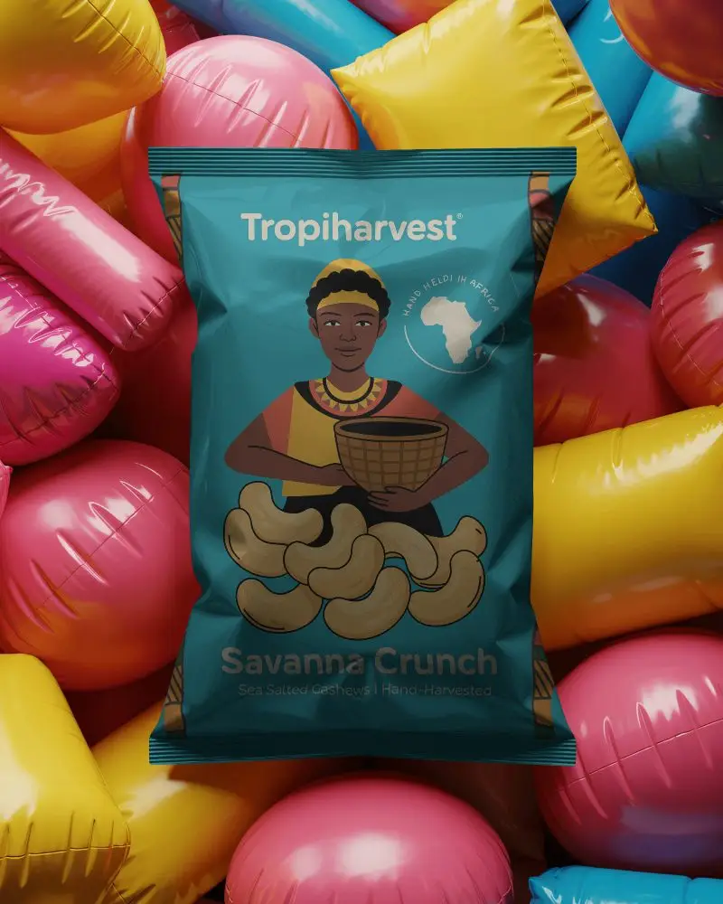 Modern Snack Pouch Mockup With Vibrant Balloon Style Backdrop And Soft Light