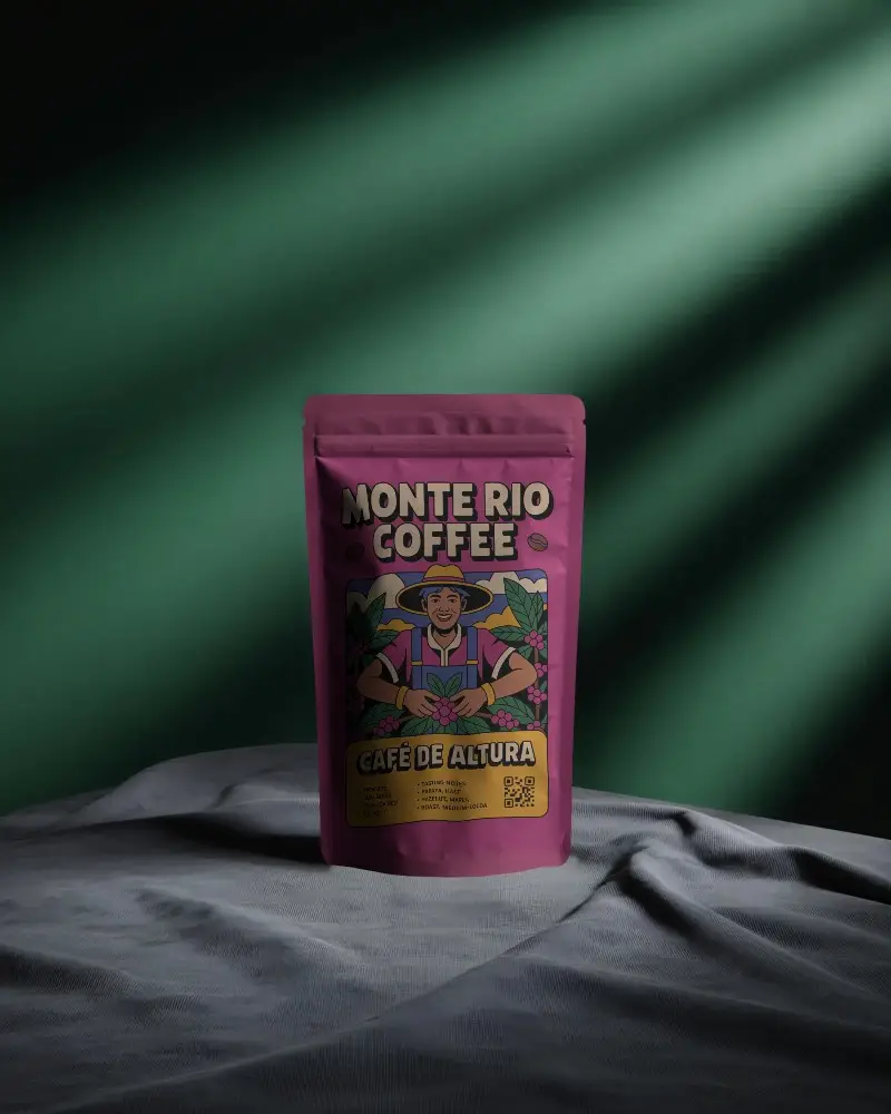 Resealable Food Pouch Mockup On Textured Surface With Studio Lighting Effect