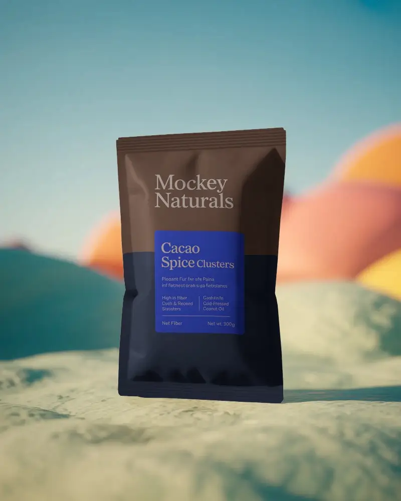 Stand Up Pouch Mockup With Texture Background For Packaging Design Presentation Use