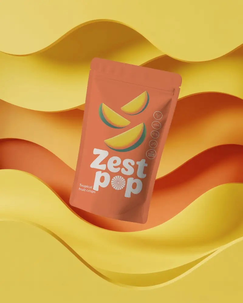 Flexible Zipper Pouch Mockup For Food Snack Packaging And Cosmetic Product Showcase