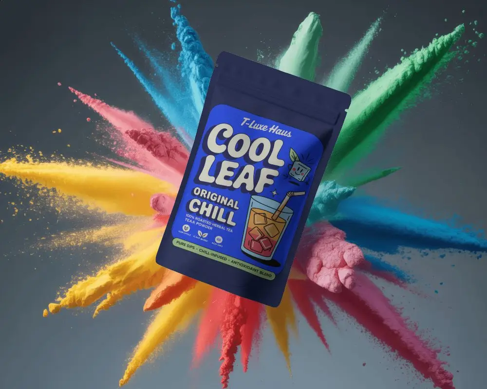 Floating Packaging Pouch In Holi Inspired Color Splash Scene Vivid Pigments And Dynamic Motion