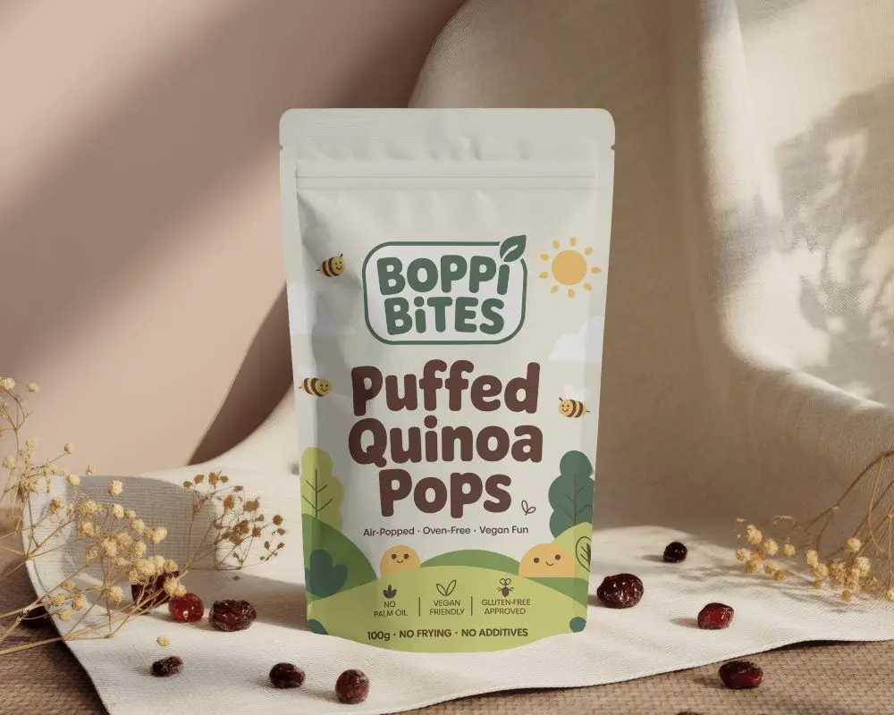 Cozy Natural Pouch Mockup On Fabric Surface Dried Flowers And Raisins Warm Lighting Comforting Vibe