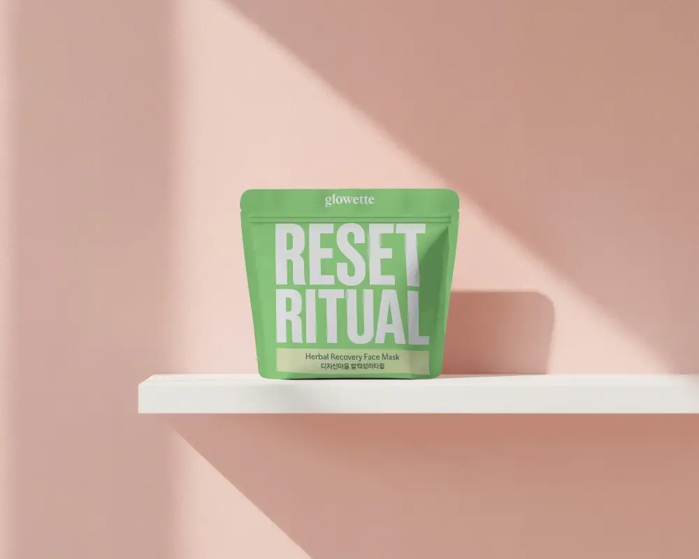 Small Pouch Mockup On Minimal White Shelf Soft Sunlight On Pink Wall Subtle And Modern Styling