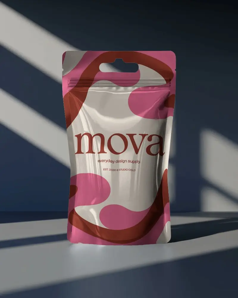 Matte Finish Zipper Pouch With Die Cut Hanger Hole For Shelf Display And Storage Use