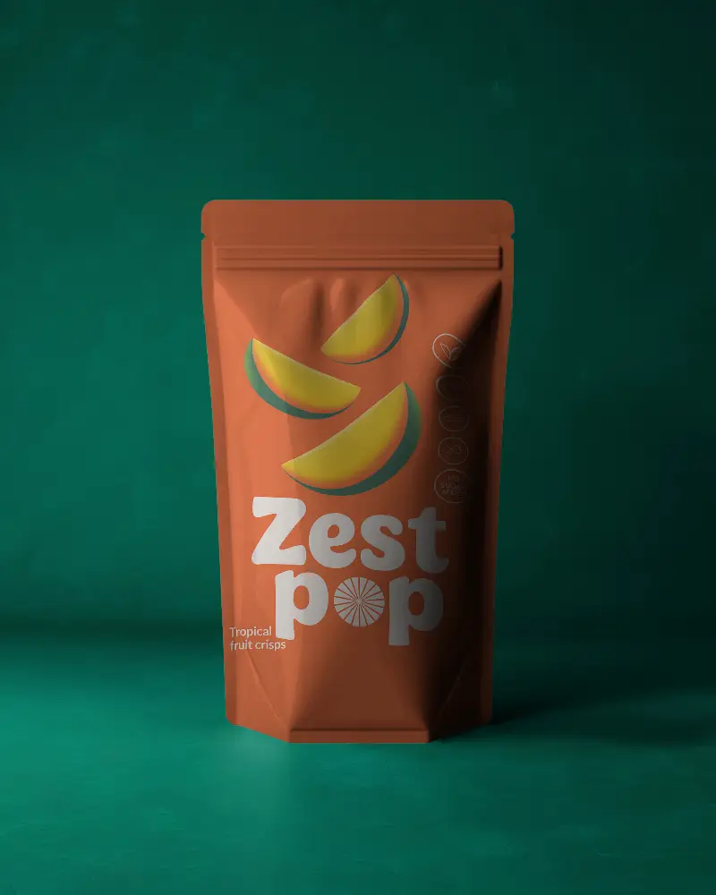 Matte Finish Flexible Pouch Mockup For Food And Beverage Products