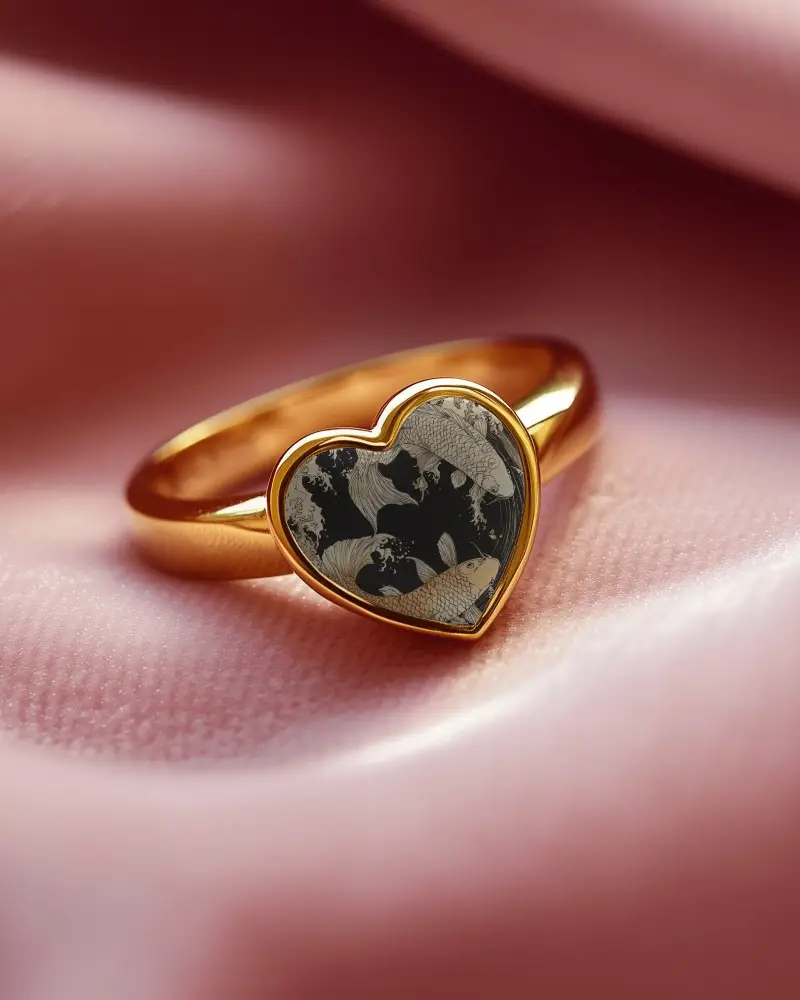 Gold Ring Mockup On Pink Satin Closeup Luxury Texture Scene With Soft Lighting And Glow