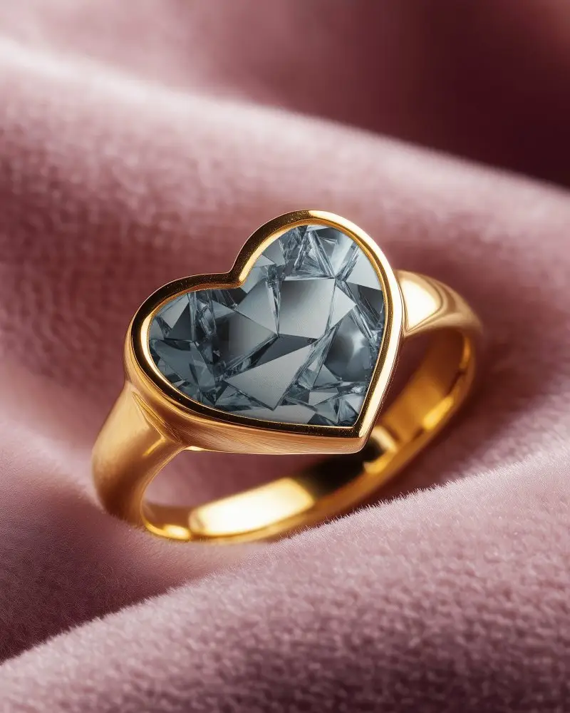 Gold Ring Mockup On Soft Pink Fabric Luxury Closeup Detailed Focus Clean Soft Light Setup