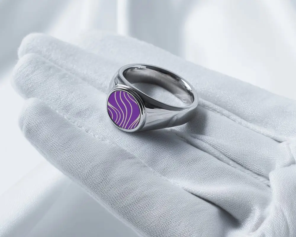 Modern Minimalist Signet Ring Mockup  For Customized Engraving And Personalized Style Statement