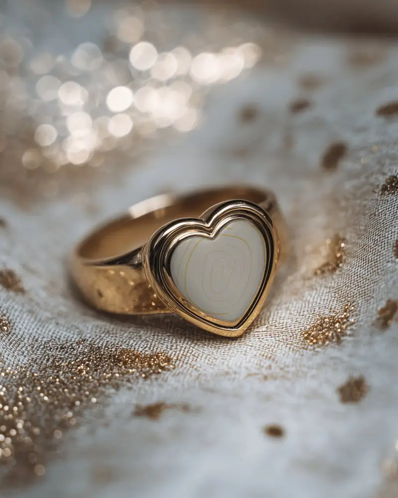 Elegant Heart Shaped Ring Mockup For Custom Jewelry Design Showcase And Presentation
