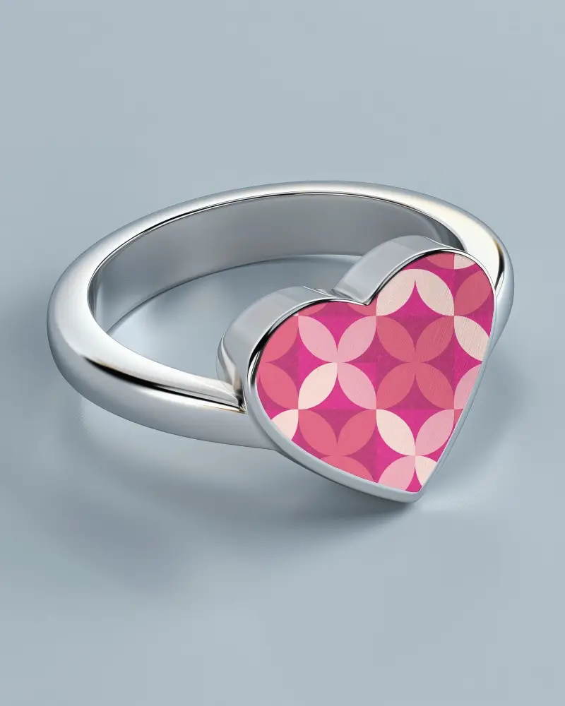Modern Unisex Heart Mockup Signet Ring Perfect For Personalized Fashion Statement Or Gift Ideas