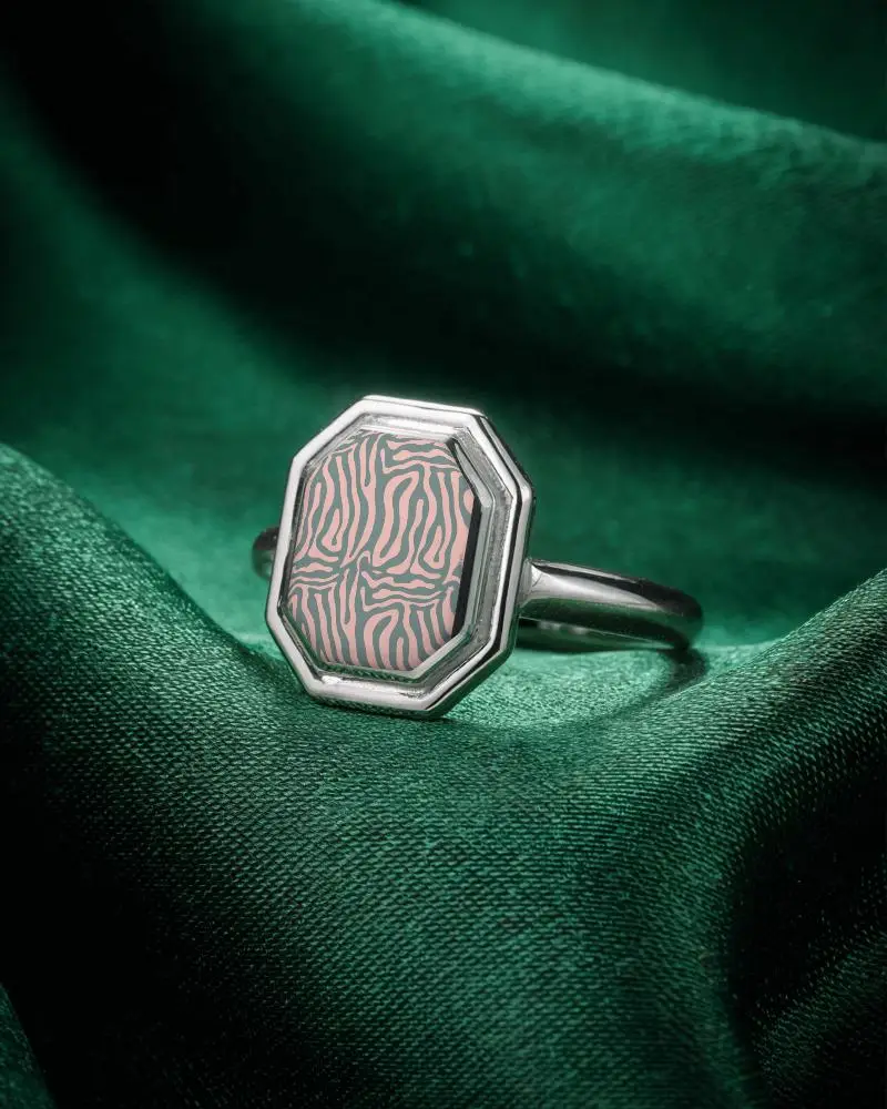 Unique Octagon Ring Mockup Simple Banded Design Fashionable Jewelry For Gift Or Personal Use