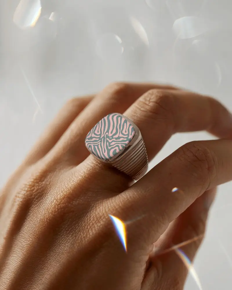 Elegant Square Top Ring Mockup For Custom Engraving And Personalized Hand Jewelry Display