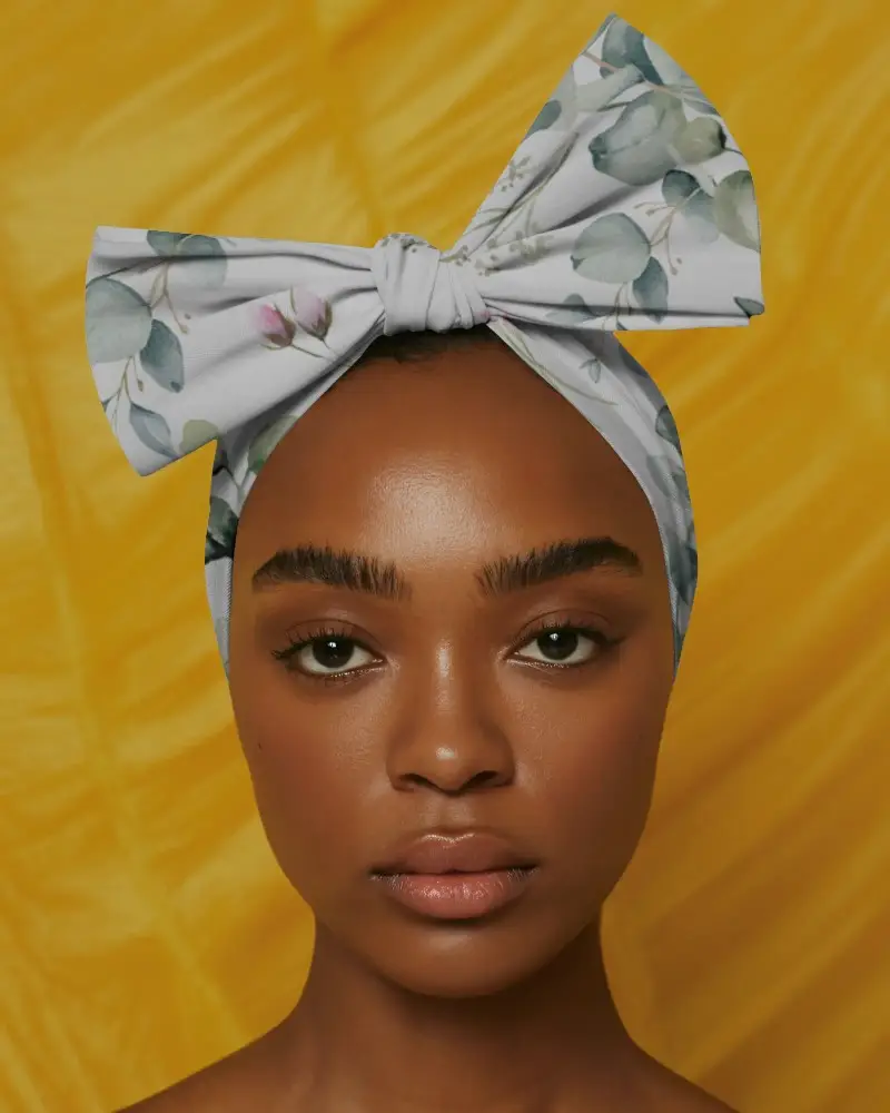 Elegant Wide Bow Scarf Mockup For Fashion Accessories And Headwear Promotion Online