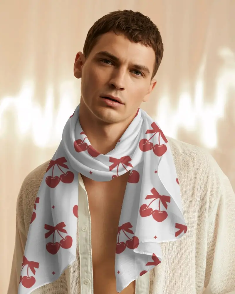 Lightweight Silk Scarf Mockup For Men Elegant Accessory For Formal And Casual Style