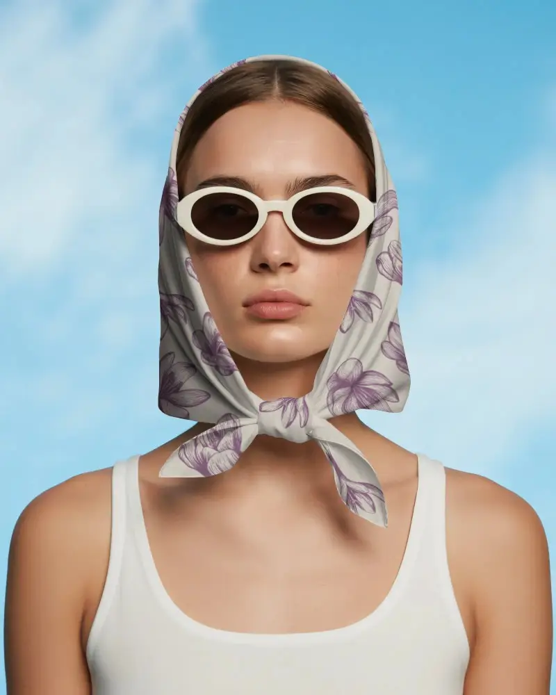 Premium Quality Scarf Mockup With Tied Knot For Creative Fashion Projects Display