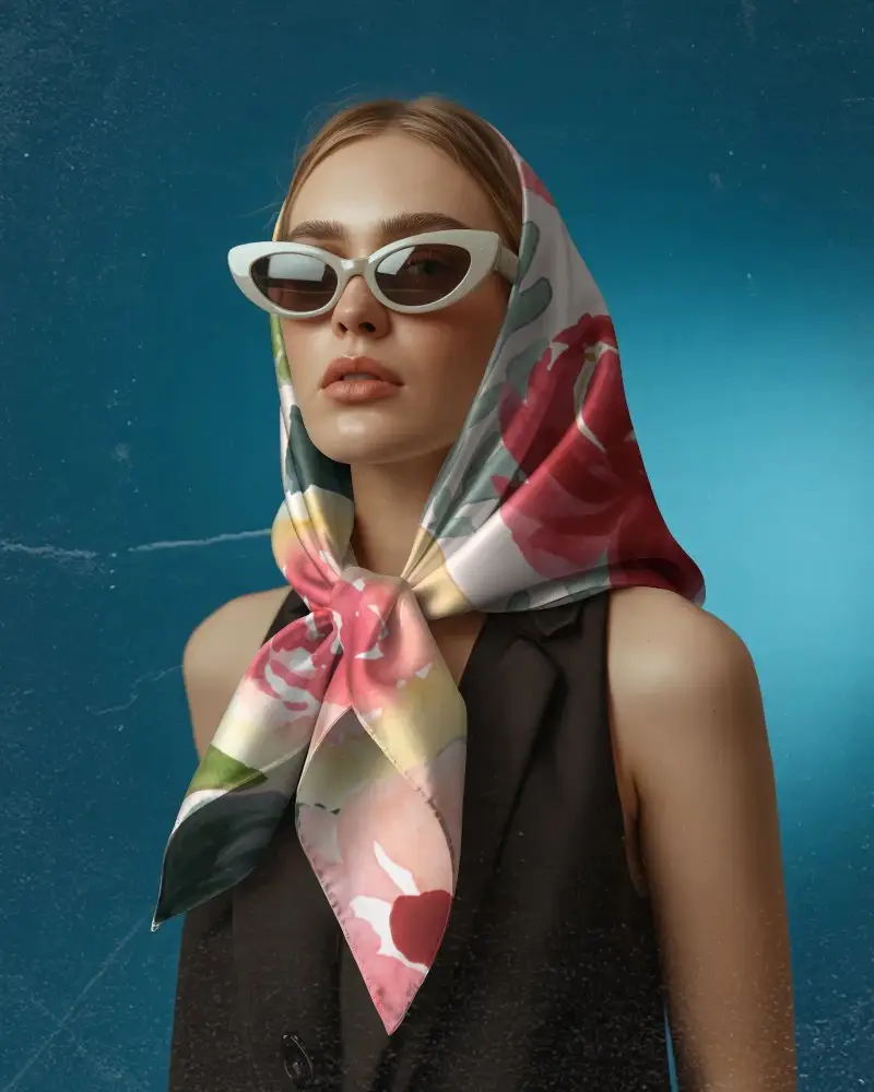 Smooth Silky Head Scarf Mockup Showcasing Modern Elegance And Classic Design Elements