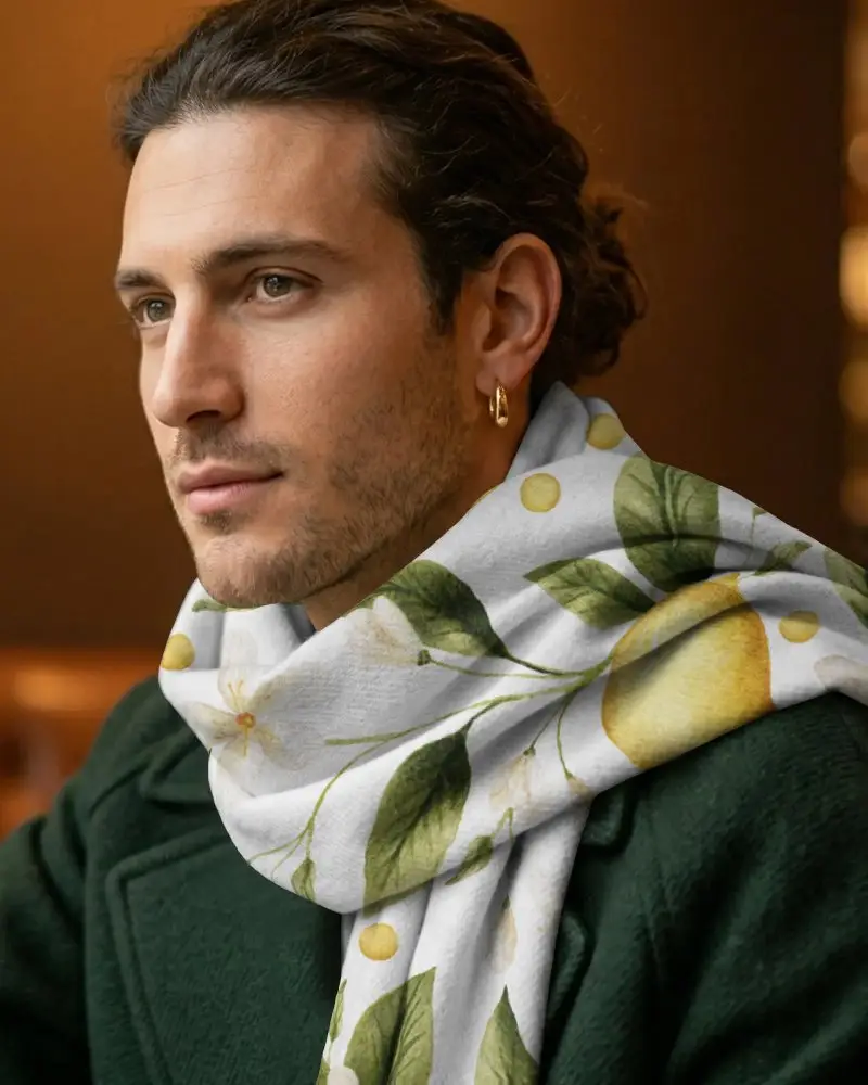Cozy Mens Scarf Mockup Warmth And Style Elegant Accessory For Cold Weather Outfits