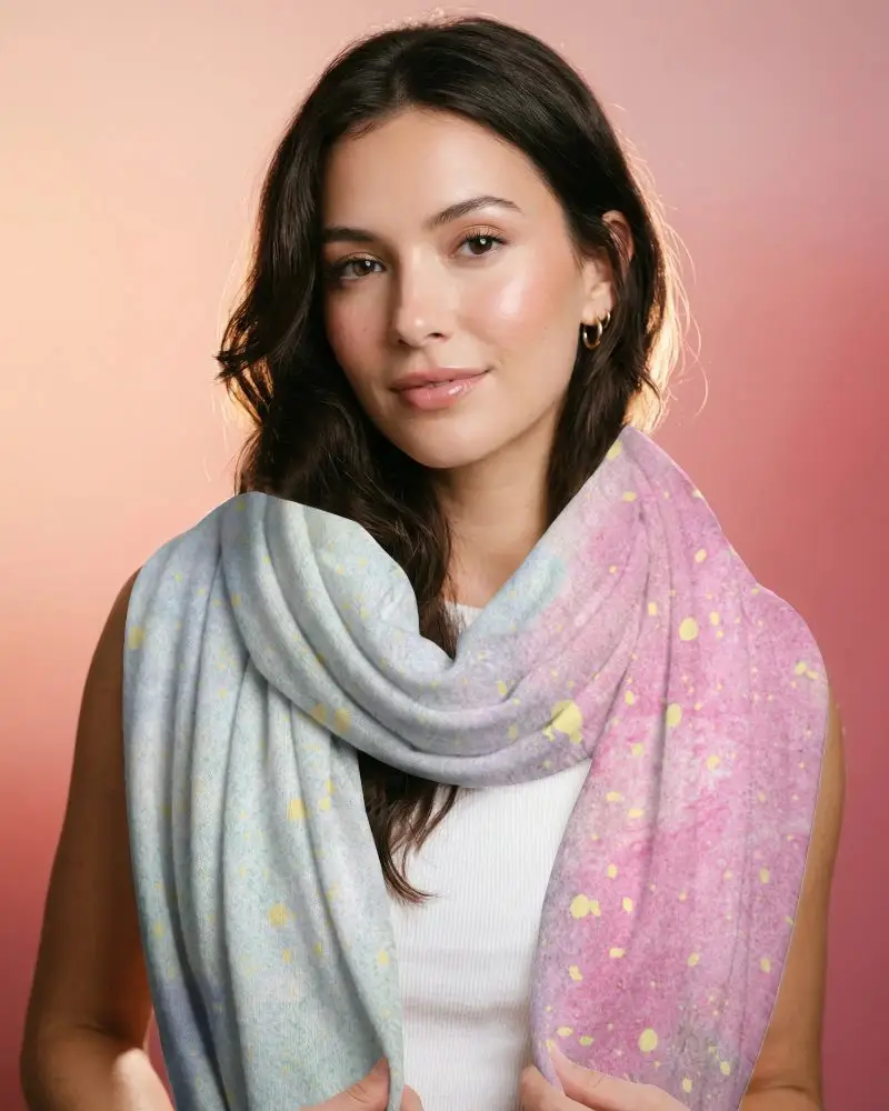 Elegant Soft Lightweight Scarf Mockup For Women Fashionable Winter Accessory Comfortable Wear