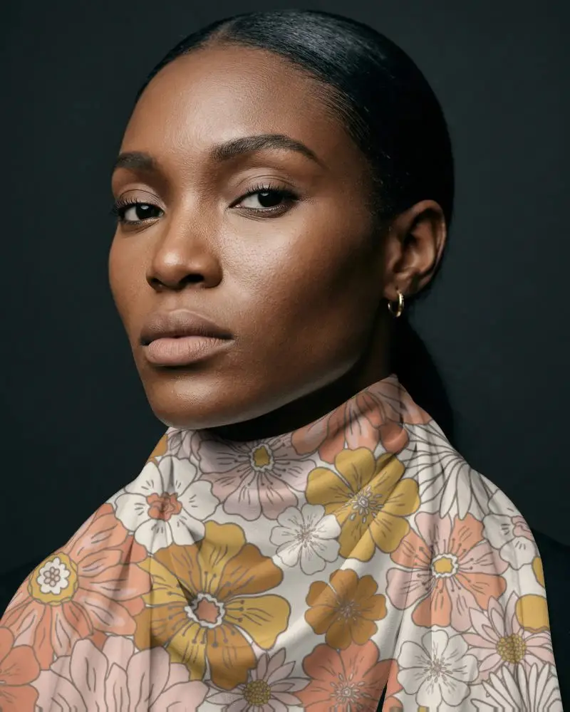 Elegant Soft Silk Scarf Wrap Mockup For Women Luxury Accessory For Style And Comfort